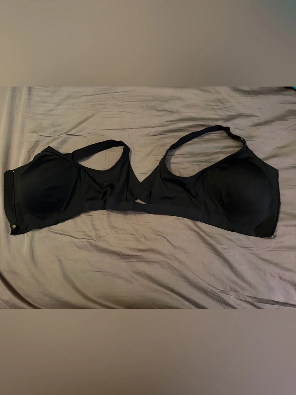 Black front zip high impact Sports Bra